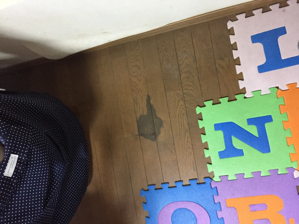 リビングには確かに水漏れ後が